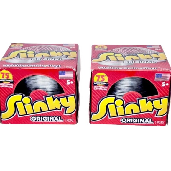 2x Slinky Original Metal Walking Fidget Spring Toys 75th Anniversary Edition - Picture 1 of 5